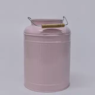 Металлическая ваза бидон розовая