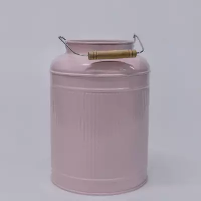 Металлическая ваза бидон розовая фото 1