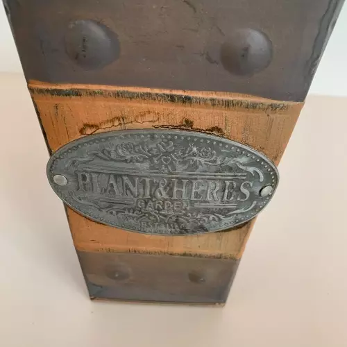  Кашпо квадратное металлическое с ручками из металла Винтаж Гарден фото 4
